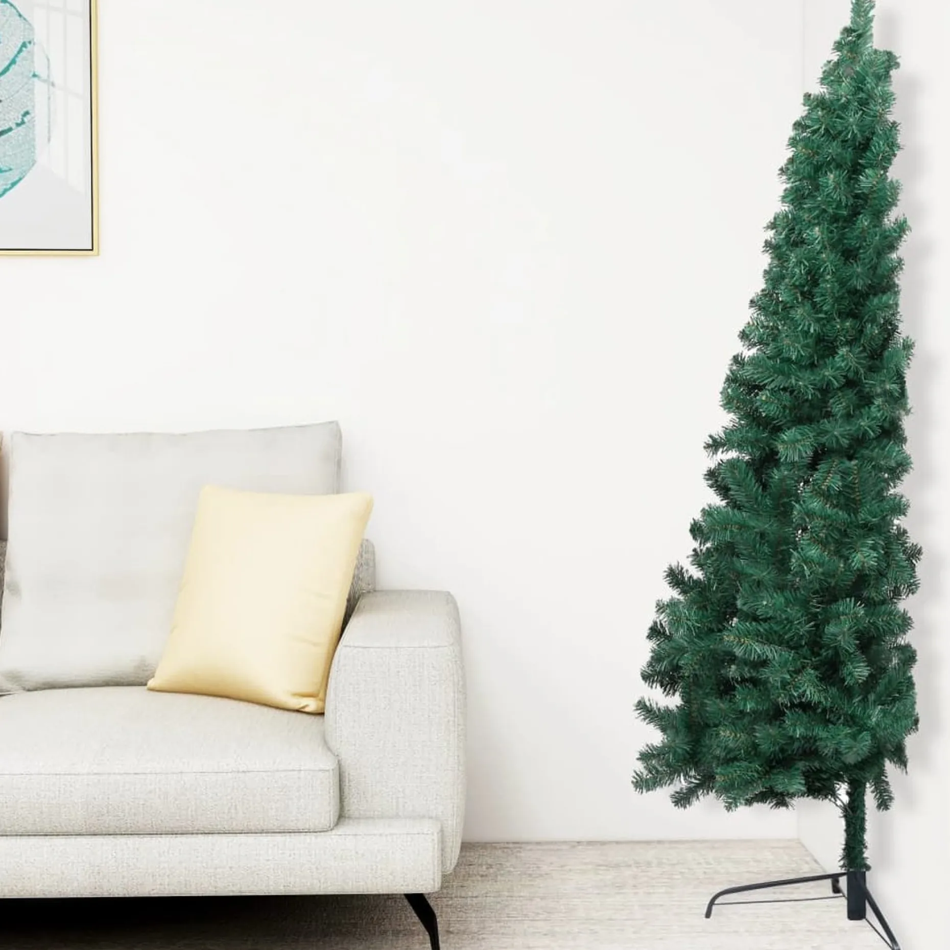 VidaLife Kunstkerstbomen^ Kunstkerstboom Met Standaard Half 180 Cm Pvc Groen