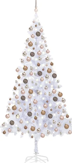 VidaLife Kunstkerstbomen^ Kunstkerstboom Met Led's En Kerstballen 910 Takken 210 Cm