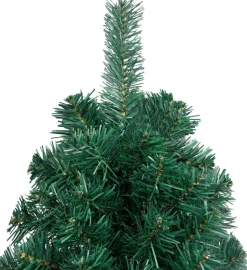VidaLife Kunstkerstbomen^ Kunstkerstboom Met Led's En Standaard Half 180 Cm Pvc Groen