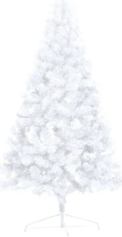 VidaLife Kunstkerstbomen^ Kunstkerstboom Met Led's En Kerstballen Half 150 Cm Wit