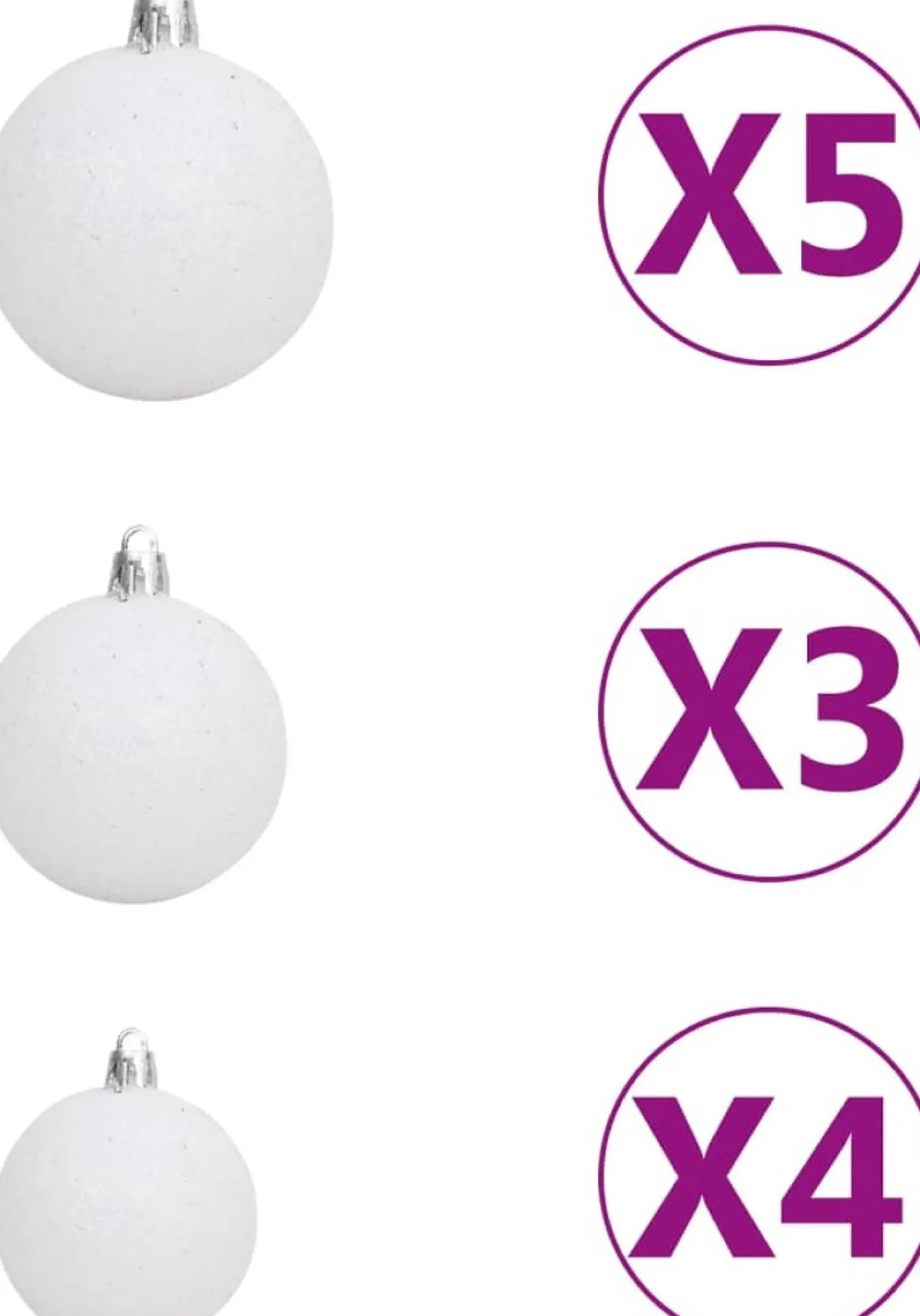 VidaLife Kunstkerstbomen^ Kunstkerstboom Met Led's En Kerstballen Half 150 Cm Wit