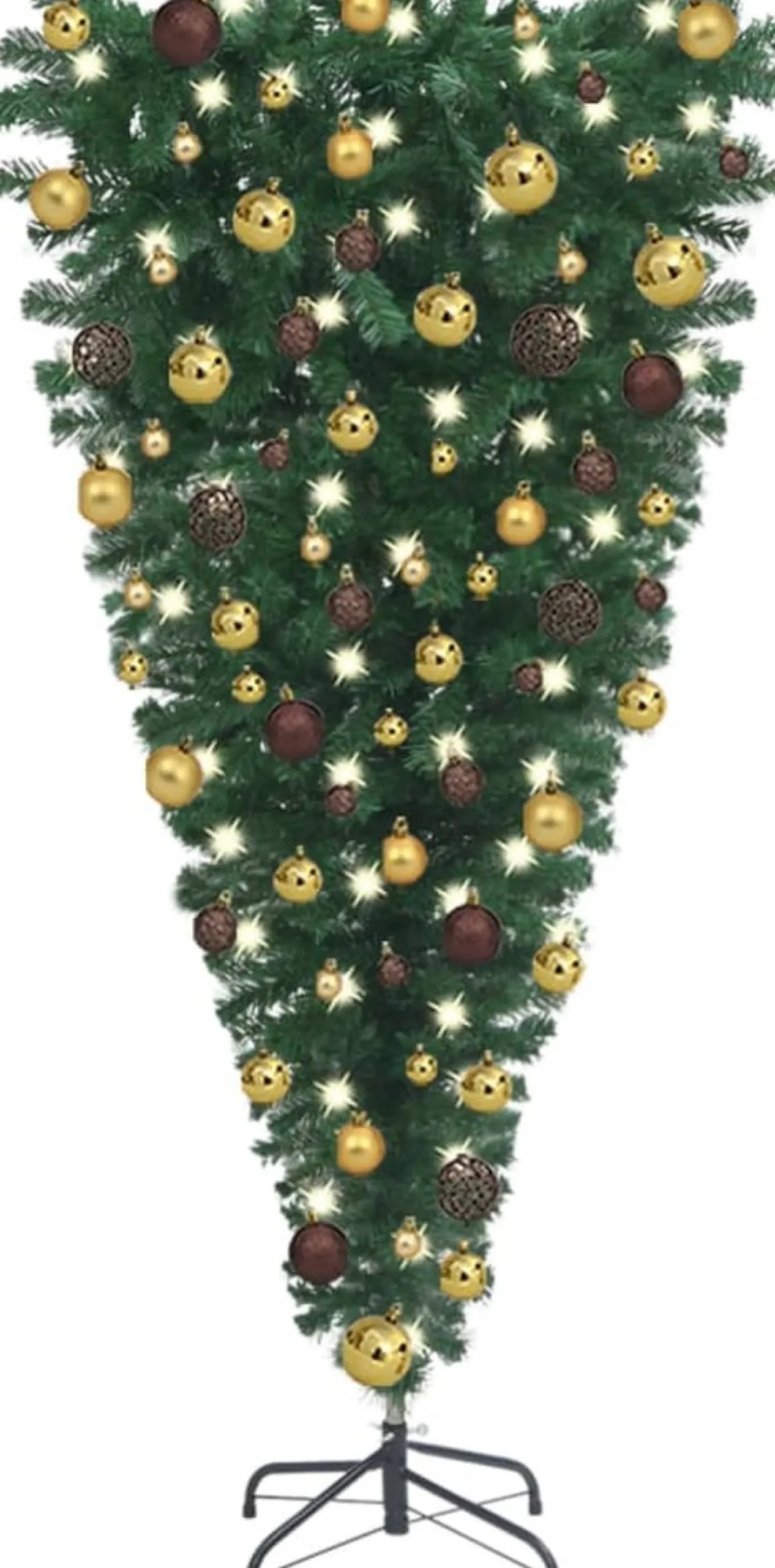 VidaLife Kunstkerstbomen^ Kunstkerstboom Omgekeerd Met Led's En Kerstballen 150 Cm