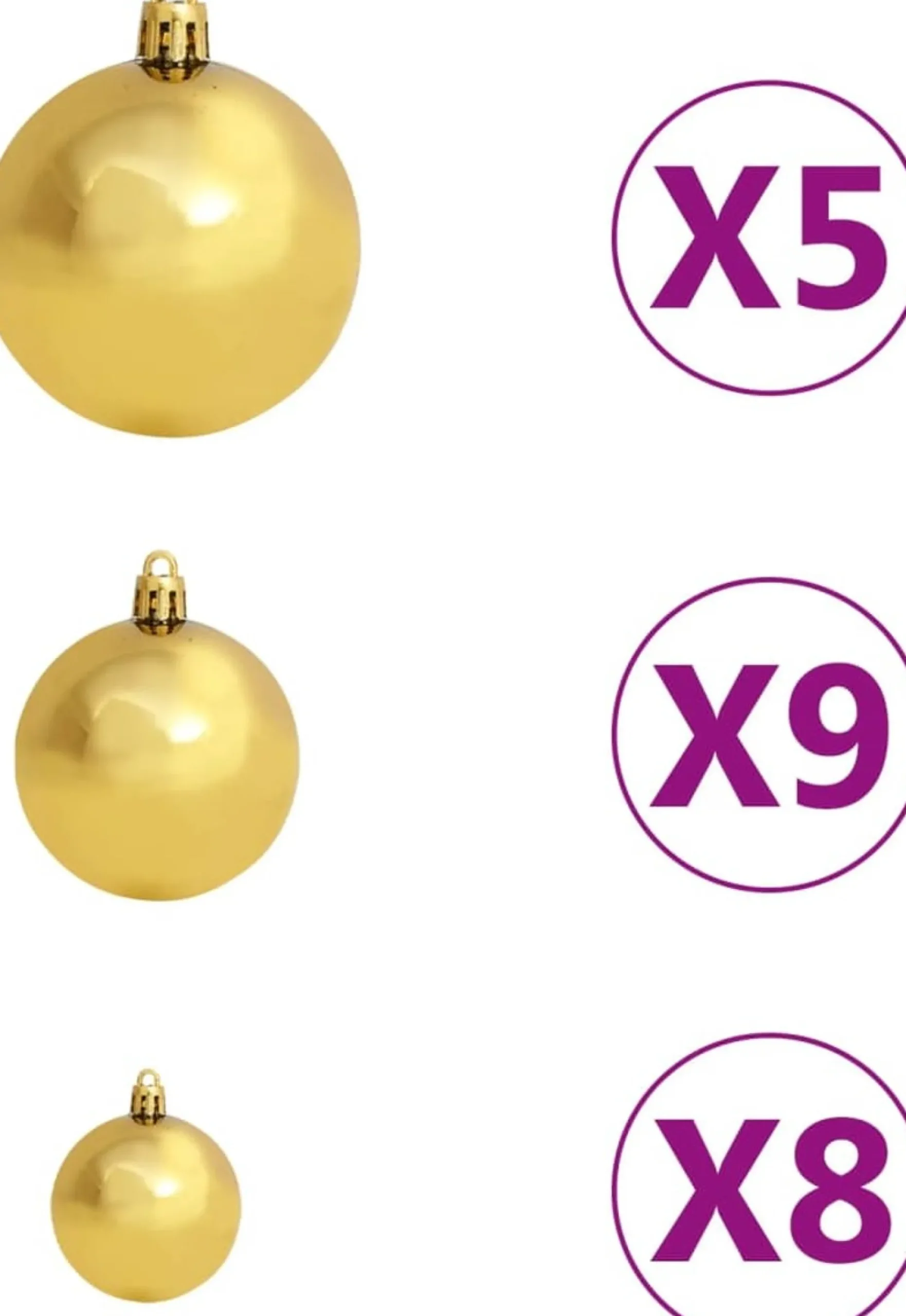 VidaLife Kunstkerstbomen^ Kunstkerstboom Omgekeerd Met Led's En Kerstballen 150 Cm