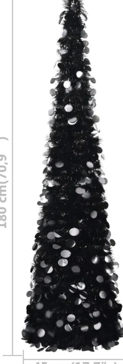 VidaLife Kunstkerstbomen^ Kunstkerstboom Pop-Up 180 Cm Pet Zwart
