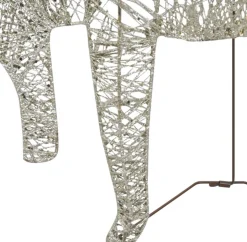 vidaXL Verlichte Kerstfiguren^ Buitenkerstversiering Rendieren En Slee 60 Led's Goudkleurig