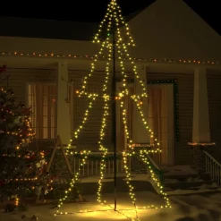 vidaXL Decoratieve Kerstbomen^ Kegelkerstboom 360 Led's Binnen En Buiten 143X250 Cm