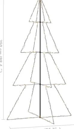 vidaXL Decoratieve Kerstbomen^ Kegelkerstboom 360 Led's Binnen En Buiten 143X250 Cm
