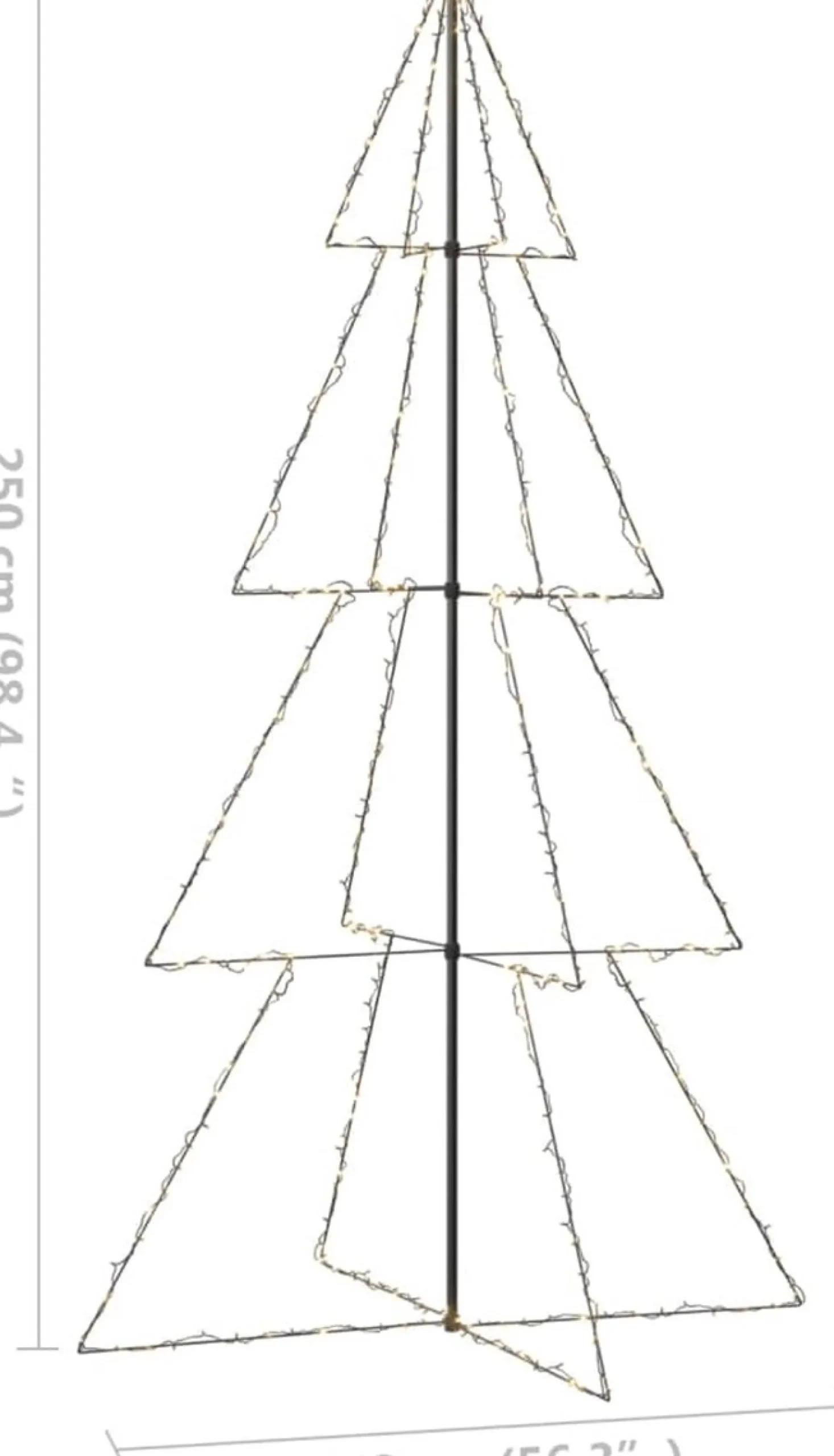vidaXL Decoratieve Kerstbomen^ Kegelkerstboom 360 Led's Binnen En Buiten 143X250 Cm
