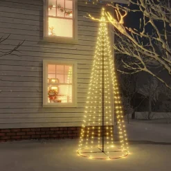 vidaXL Decoratieve Kerstbomen^ Kegelkerstboom 310 Led's 100X300 Cm Warm