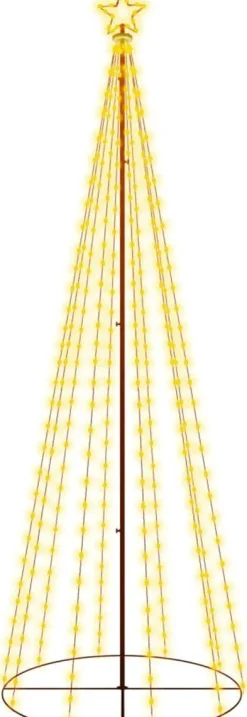 vidaXL Decoratieve Kerstbomen^ Kegelkerstboom 310 Led's 100X300 Cm Warm