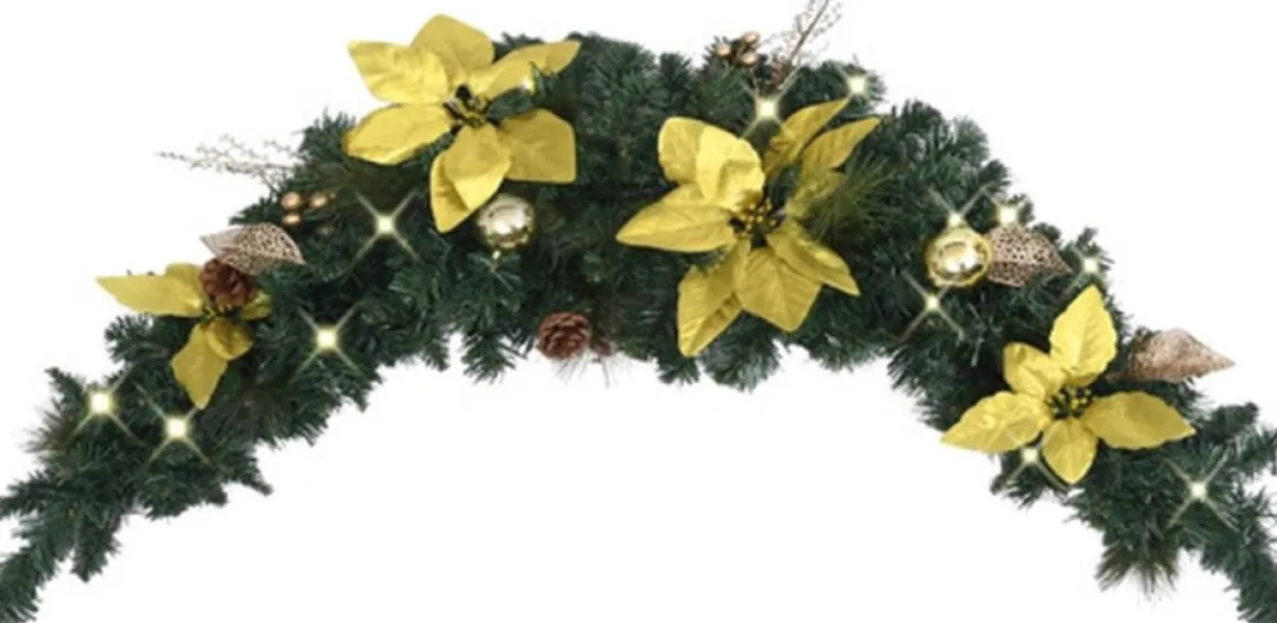 vidaXL Kerstboog Met Led-Lampjes 90 Cm Pvc Groen Clearance