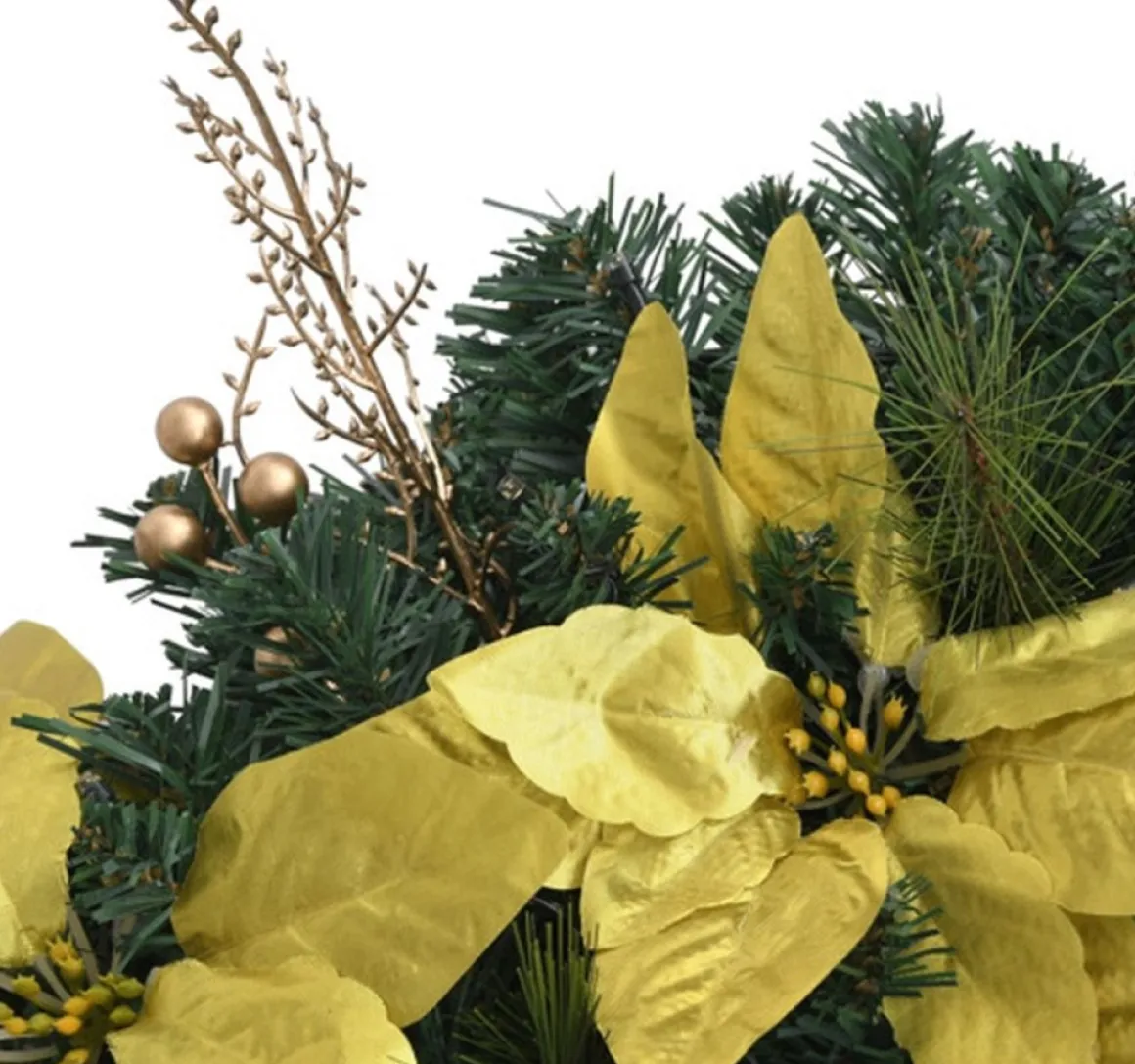 vidaXL Kerstboog Met Led-Lampjes 90 Cm Pvc Groen Clearance