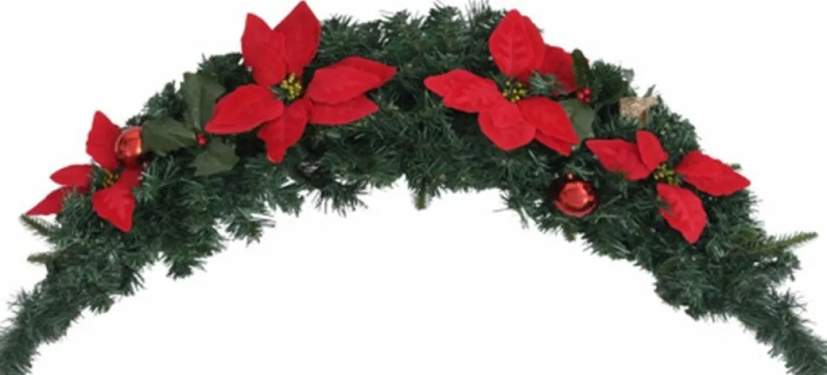 vidaXL Kerstboog Met Led-Lampjes 90 Cm Pvc Groen Cheap