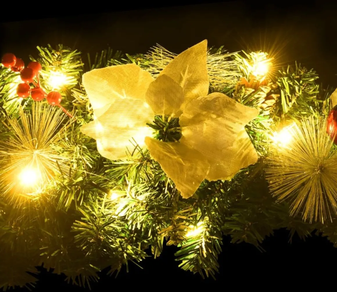 vidaXL Kerstboog Met Led-Lampjes 90 Cm Pvc Groen Hot