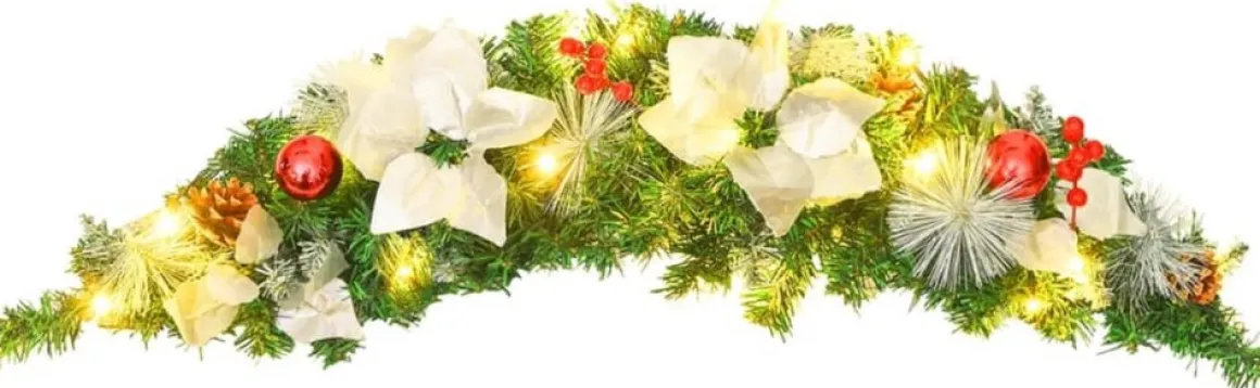 vidaXL Kerstboog Met Led-Lampjes 90 Cm Pvc Groen Hot