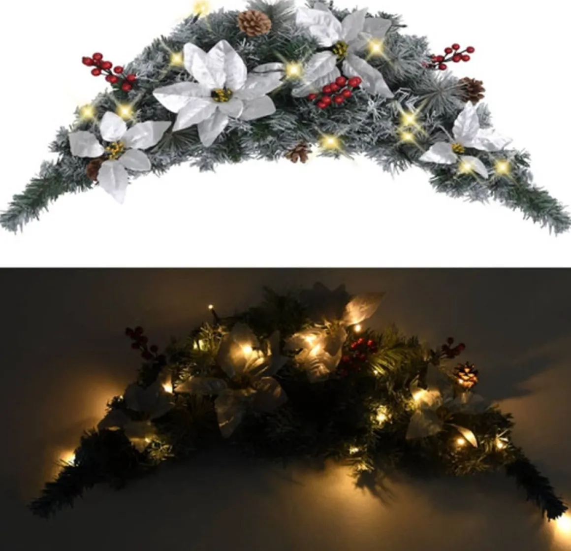 vidaXL Kerstboog Met Led-Lampjes 90 Cm Pvc Groen Hot
