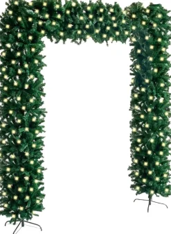 vidaXL Decoratieve Kerstbomen^ Kerstboog Met Led's 240 Cm Groen