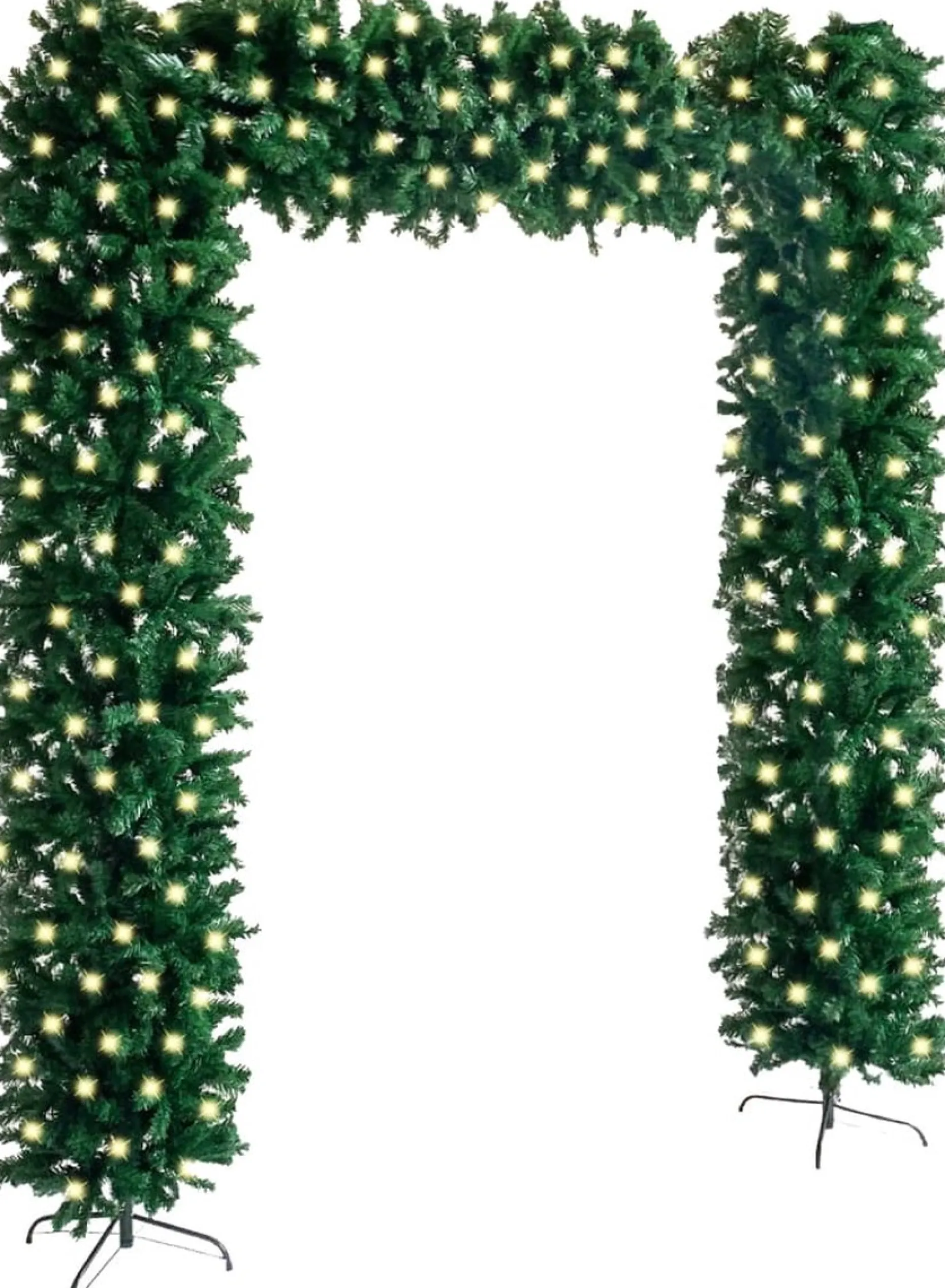 vidaXL Decoratieve Kerstbomen^ Kerstboog Met Led's 240 Cm Groen