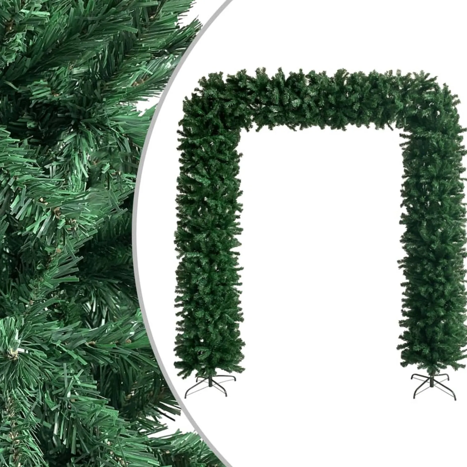 vidaXL Decoratieve Kerstbomen^ Kerstboog Met Led's 240 Cm Groen