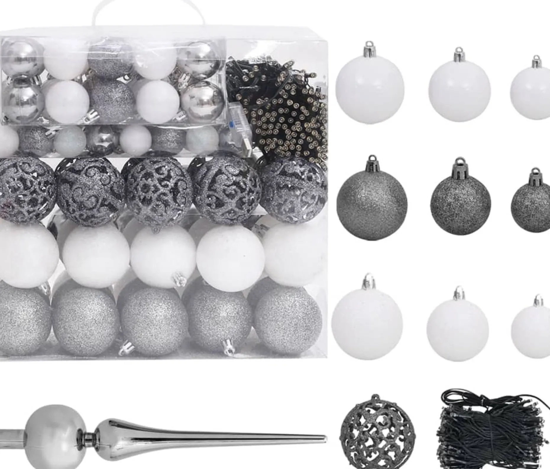 vidaXL Decoratieve Kerstbomen^ Kerstboog Met Led's En Kerstballen 240 Cm Groen