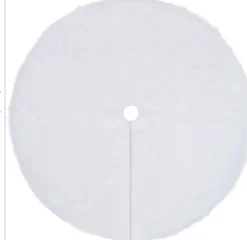 vidaXL Kerstboomstandaarden^ Kerstboomrok 122 Cm Kunstbont Wit