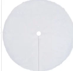 vidaXL Kerstboomstandaarden^ Kerstboomrok 122 Cm Kunstbont Wit