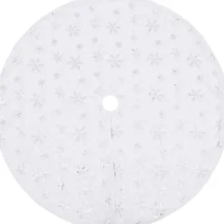vidaXL Kerstboomstandaarden^ Kerstboomrok Luxe 90 Cm Kunstbont Wit