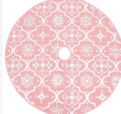 vidaXL Kerstboomstandaarden^ Kerstboomrok Luxe Met Sok 150 Cm Stof Roze