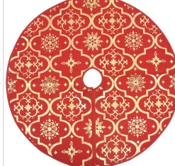vidaXL Kerstboomstandaarden^ Kerstboomrok Luxe Met Sok 122 Cm Stof Rood