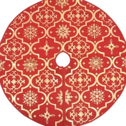 vidaXL Kerstboomstandaarden^ Kerstboomrok Luxe Met Sok 122 Cm Stof Rood