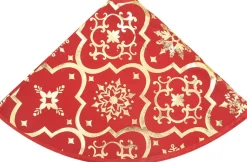 vidaXL Kerstboomstandaarden^ Kerstboomrok Luxe Met Sok 122 Cm Stof Rood