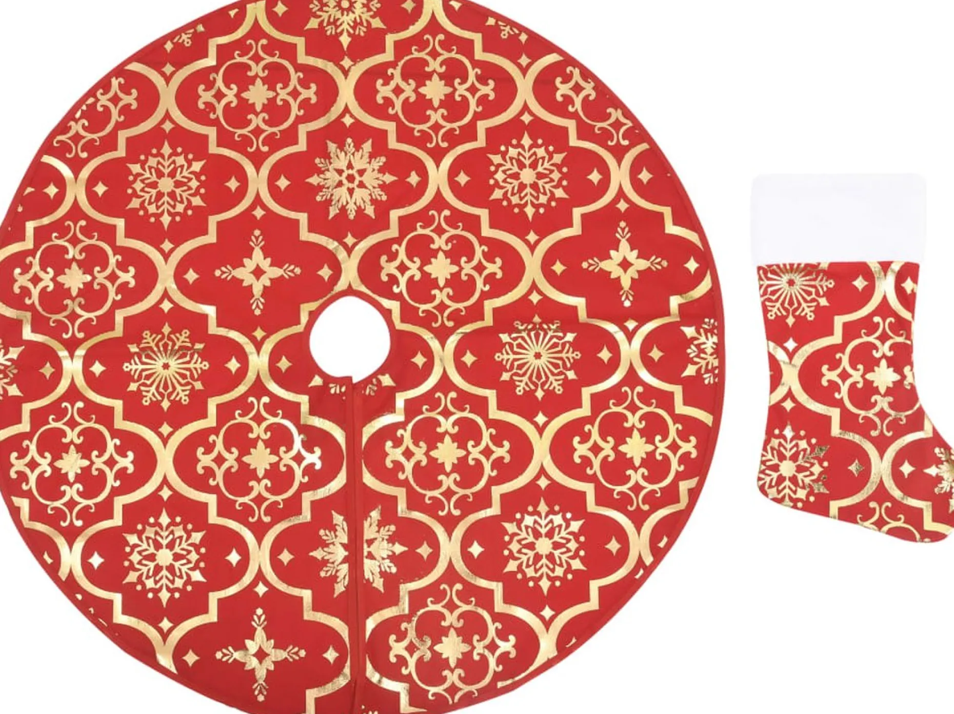 vidaXL Kerstboomstandaarden^ Kerstboomrok Luxe Met Sok 90 Cm Stof Rood