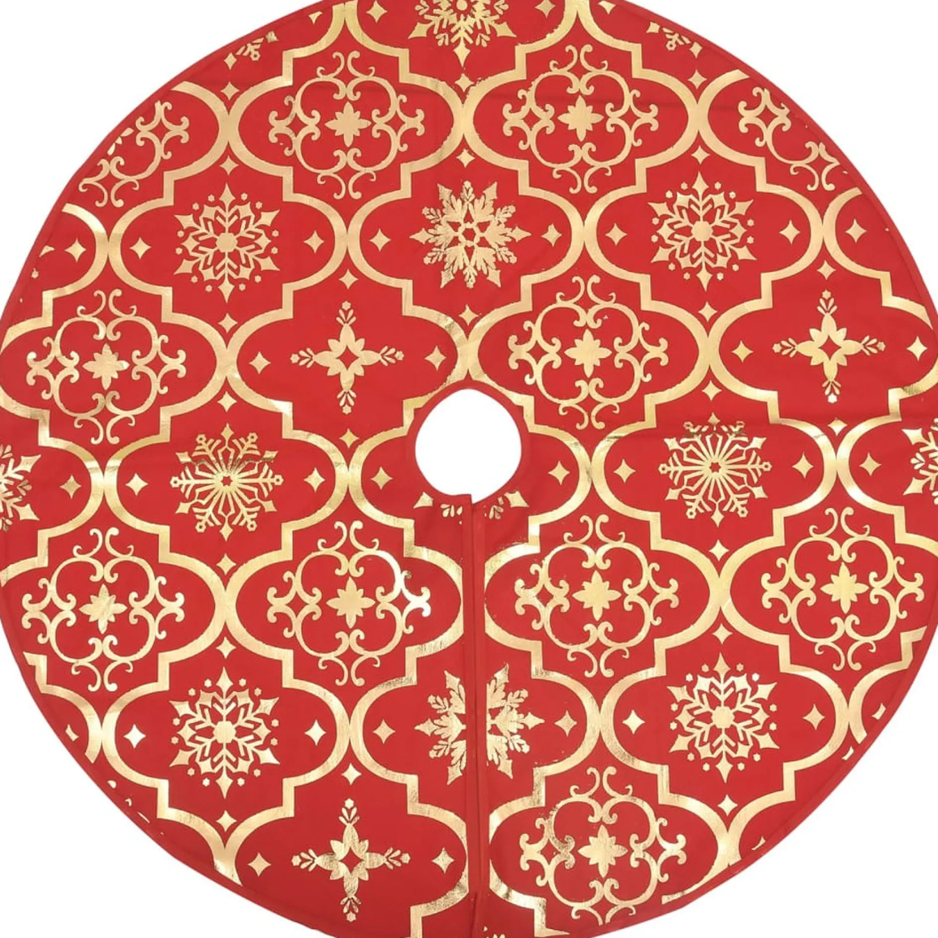 vidaXL Kerstboomstandaarden^ Kerstboomrok Luxe Met Sok 90 Cm Stof Rood