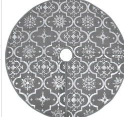 vidaXL Kerstboomstandaarden^ Kerstboomrok Luxe Met Sok 90 Cm Stof Grijs