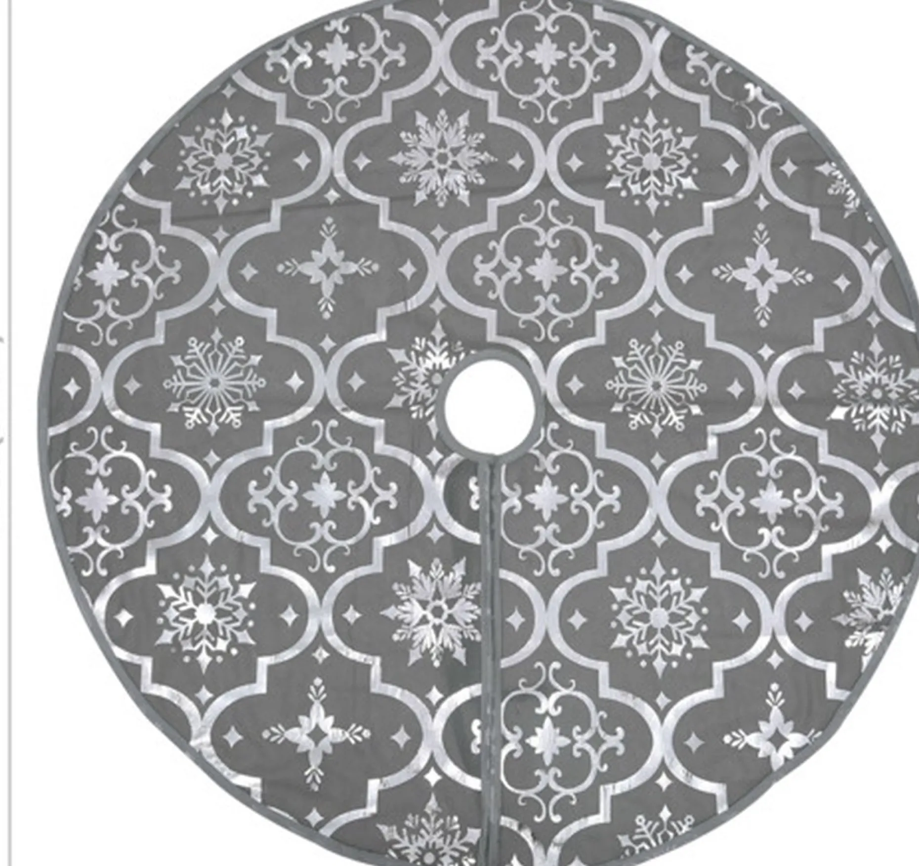 vidaXL Kerstboomstandaarden^ Kerstboomrok Luxe Met Sok 90 Cm Stof Grijs