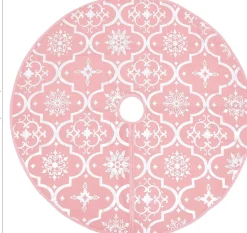 vidaXL Kerstboomstandaarden^ Kerstboomrok Luxe Met Sok 90 Cm Stof Roze