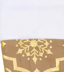 vidaXL Kerstboomstandaarden^ Kerstboomrok Luxe Met Sok 150 Cm Stof Geel