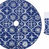vidaXL Kerstboomstandaarden^ Kerstboomrok Luxe Met Sok 90 Cm Stof Blauw