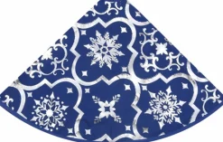 vidaXL Kerstboomstandaarden^ Kerstboomrok Luxe Met Sok 90 Cm Stof Blauw