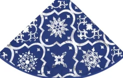 vidaXL Kerstboomstandaarden^ Kerstboomrok Luxe Met Sok 150 Cm Stof Blauw