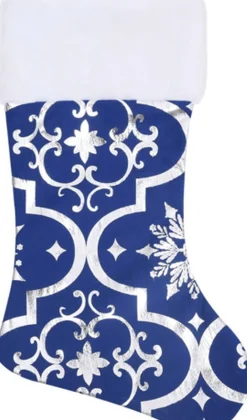 vidaXL Kerstboomstandaarden^ Kerstboomrok Luxe Met Sok 150 Cm Stof Blauw