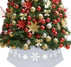vidaXL Kerstboomstandaarden^ Kerstboomrok O68X25 Cm Kleurig En Wit