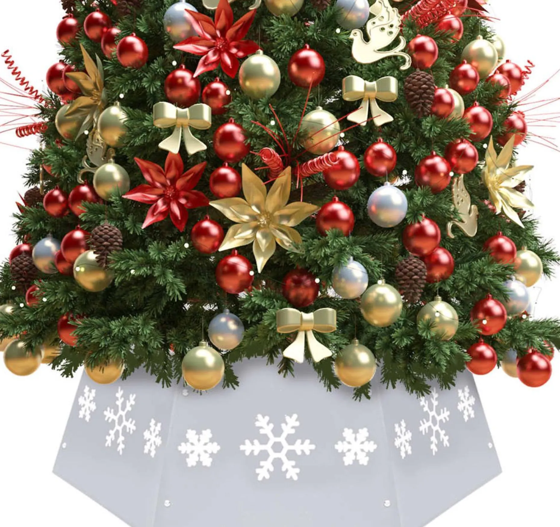 vidaXL Kerstboomstandaarden^ Kerstboomrok O68X25 Cm Kleurig En Wit