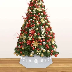 vidaXL Kerstboomstandaarden^ Kerstboomrok O68X25 Cm Kleurig En Wit