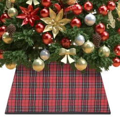 vidaXL Kerstboomstandaarden^ Kerstboomrok 48X48X25 Cm Rood En Zwart