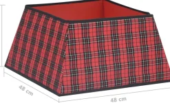 vidaXL Kerstboomstandaarden^ Kerstboomrok 48X48X25 Cm Rood En Zwart