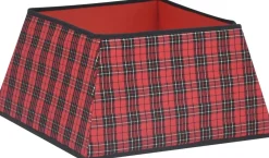 vidaXL Kerstboomstandaarden^ Kerstboomrok 48X48X25 Cm Rood En Zwart