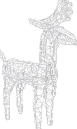 vidaXL Verlichte Kerstfiguren^ Kerstdecoratie Rendieren En Slee 280X28X55 Cm Acryl