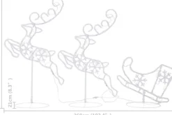 vidaXL Verlichte Kerstfiguren^ Kerstdecoratie Rendieren En Slee 260X21X87 Cm Acryl Warmwit