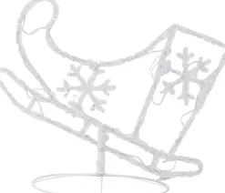 vidaXL Verlichte Kerstfiguren^ Kerstdecoratie Rendieren En Slee 260X21X87 Cm Acryl Warmwit